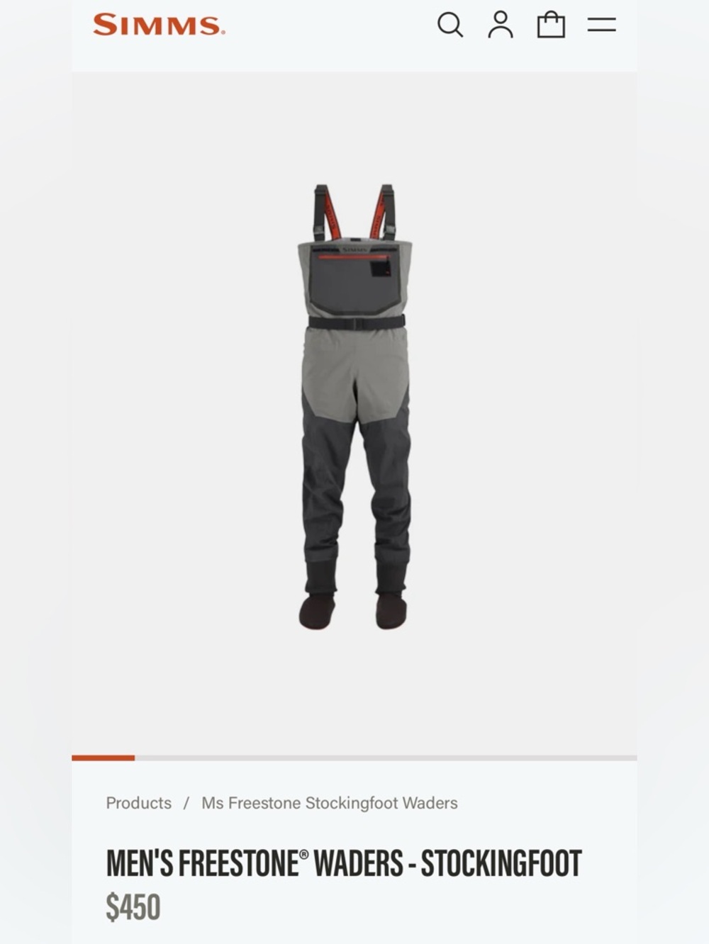 Simms Two-Tone Gray Men's Freestone Waders - Picture 8 of 8